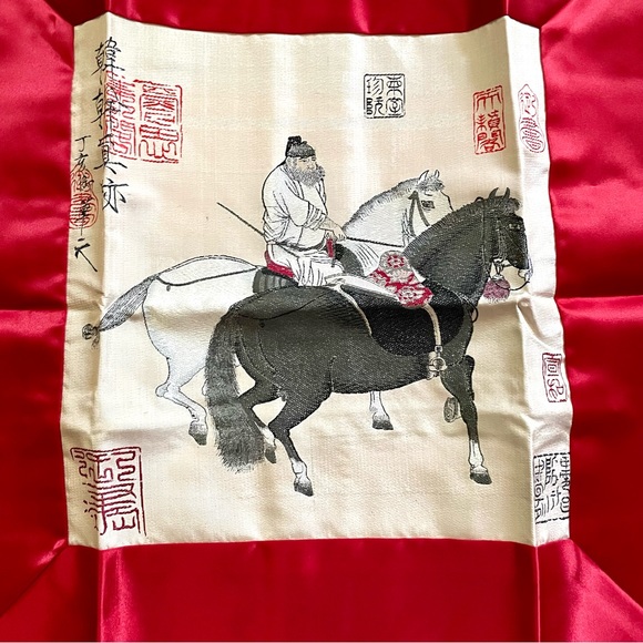 Set of 2 vintage rayon tapestry pillow shams, from Taiwan - NWOT - Picture 5 of 15